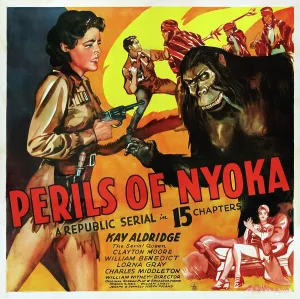 Gorilla Prints: PERILS OF NYOKA, US poster art, Kay Aldridge, 1942