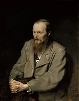 1872 Prints: Perov, Vasily (1833-1882). Portrait of Fyodor Dostoyevsky