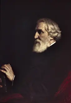 1872 Prints: Perov, Vasily (1833-1882). Portrait of Ivan Sergeyevich Turgenev