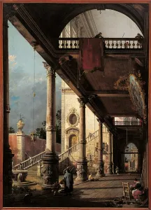 Colonnade Prints: Perspective with Portico, by Giovanni Antonio Canal known as Canaletto