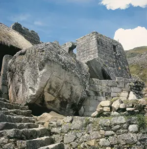 Pre Columbian Prints: PERU. CUZCO. Ollantaytambo. Inca fortress of Ollantaytambo