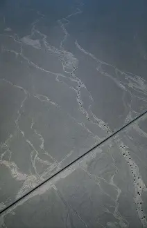 Communication Prints: PERU. ICA. Southern Pan-American Highway crossing the desert