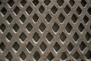 Chimu Prints: PERU. Trujillo. Chan Chan. Detail of the adobe wall decorated with a geometrical motif