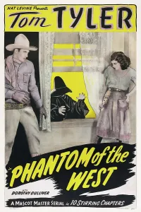 THE PHANTOM OF THE WEST, US poster art, from left: Tom Tyler, Dorothy Gulliver, 1931