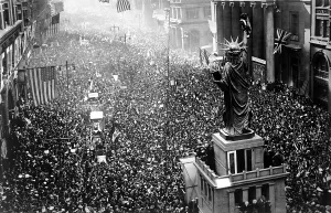 December Prints: Philadelphia celebrating the armistice ending World War I