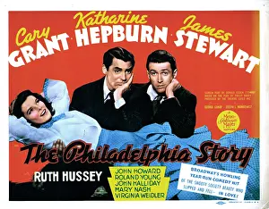 Hand To Chin Prints: THE PHILADELPHIA STORY, from left, Katharine Hepburn, Cary Grant, James Stewart, 1940