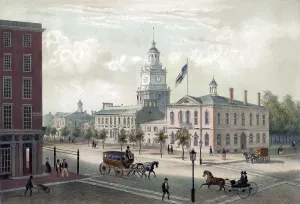 February Prints: Philadelphia. A view of Independence Hall, Philadelphia. By Augustus Kollner 1848