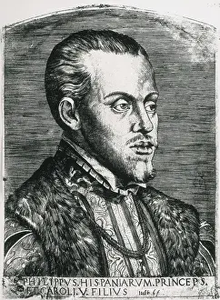 Woodcuts Prints: PHILIP II of Spain (1527-1598)