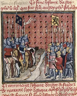 Standard Prints: Philip V's army meeting Flanders troops