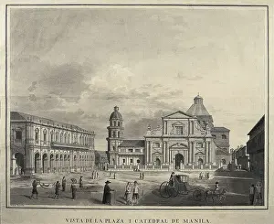 Sciences Prints: Philippines (18th c.). Manila. Square and cathedral