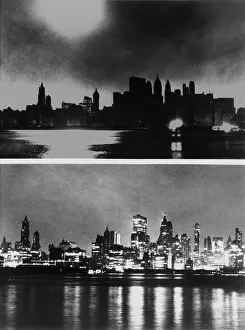 Financial District Prints: During and after photos of New York City's Manhattan skyline November 9-10