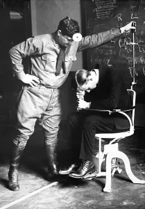 Recruitment Prints: Physical examination of an aviation recruit's to the falling test'