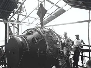 Physicists Prints: Physicists Norris Bradbury and Seth Neddermeyer with the Gadget, the Trinity Device