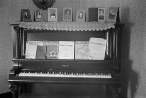 Sheet Music Prints: Piano with popular sheet music in the a farmhouse, near Mechanicsburg, Ohio