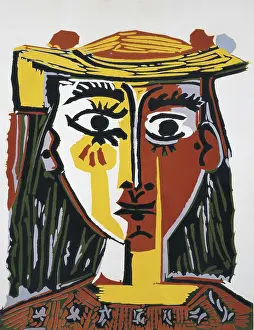 Malaga Prints: Picasso, Pablo (1881-1973). Bust of a Woman with a Hat