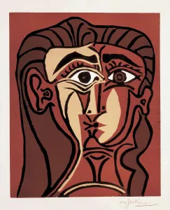 Woodcuts Prints: Picasso, Pablo (1881-1973). Head of a Woman with a Necklace