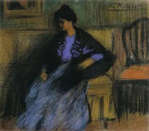 Drawings Prints: Picasso, Pablo (1881-1973). Seated Lady with a Shawl