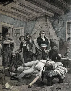Frenchman Prints: Pichegru's suicide (1804). Engraving