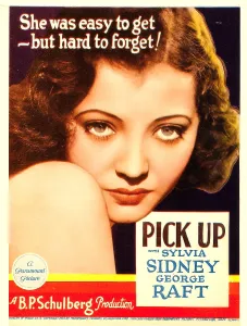 Sylvia Prints: PICK-UP, Sylvia Sidney on midget window card, 1933