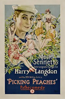 Langdon Prints: PICKING PEACHES, Harry Langdon with the 1924 Bathing Girls, 1924