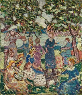 Post Impressionist Prints: PICNIC BY THE INLET, by Maurice Brazil Prendergast