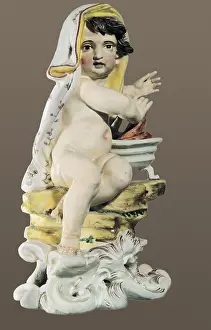 Piece of ceramics from the Real Fbrica del Buen Retiro (18th c.). Ceramics. SPAIN. Madrid. Museo de Historia. AISA/Everett Collection (57022)**US SALES ONLY**