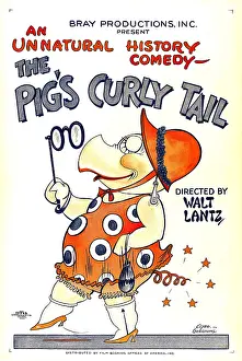 Walking Prints: THE PIG'S CURLY TAIL, poster art, 1926