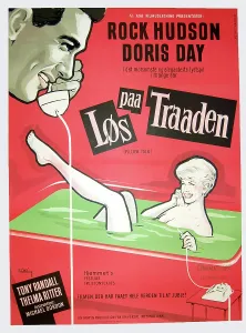 On The Phone Prints: PILLOW TALK, (aka LOS PAA TRAADEN), Danish poster, Rock Hudson, Doris Day, 1959
