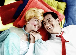Pillows Prints: PILLOW TALK, from left: Doris Day, Rock Hudson, 1959