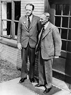 Black And White Prints: Pilot Charles Lindberg and Henry Ford. ca. 1942. Courtesy: CSU Archives/Everett Collection