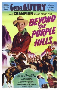 Sheriffs Badge Prints: BEYOND THE PIRPLE HILLS, US poster, Gene Autry, 1950