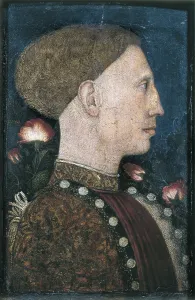 PISANELLO, Antonio di Puccio Pisano, called (1395-1455). Portrait of Leonello d'Este. 1441. Renaissance art. Quattrocento. Tempera on wood. ITALY. Bergamo