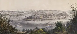 Ships Prints: Pittsburgh, Pennsylvania in 1849 as viewed from Coal Hill