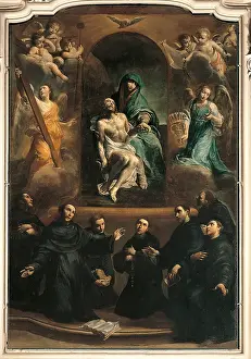 Pity and Saints, by Giuseppe Maria Crespi also known as Spagnuolo or Spagnolo, 1730, XVIII Century, oil on canvas - Italy, Emilia Romagna, Guastalla