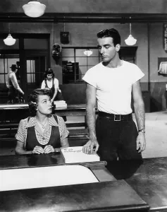 T Shirt Prints: A PLACE IN THE SUN, from left, Shelley Winters, Montgomery Clift, 1951