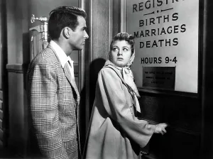 Kerchief Prints: A PLACE IN THE SUN, Montgomery Clift, Shelley Winters, 1951, license bureau