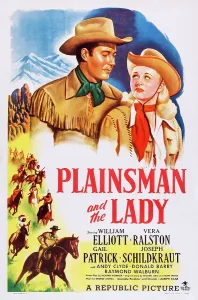 Cowgirl Prints: PLAINSMAN AND THE LADY, US poster art, from left: Bill Elliott, Vera Ralston, 1946