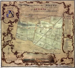 Windmill Prints: A plan of an English colonist's estate called in the island of Antigua