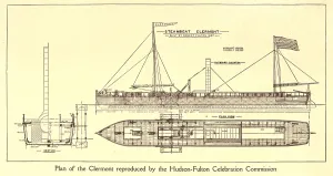 Speed Prints: Plan of Robert Fulton's first steamboat the CLERMONT built in 1807