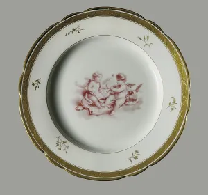 Viennese Prints: Plate (1798), decorated with Cupids playing flute