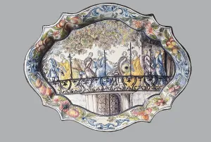 Venetians Prints: Plate of Venetian maiolica with scene of dance (18th c)