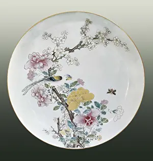 Ceramic Prints: Plate witn Bird. Chinese art. Chinese art