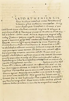 Philosophy Prints: PLATO (428-348 BC). Page of an edition of Plato's works