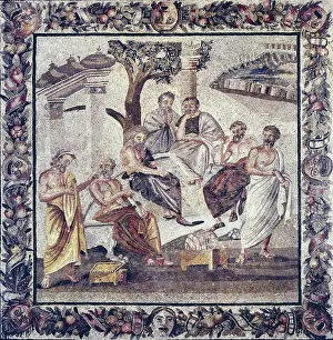 2nd C Prints: Platon and his pupils. 2nd c. BC