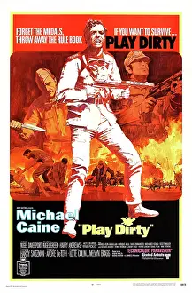 1969 Movies Prints: PLAY DIRTY, Us poster art, left: Nigel Davenport, center and right: Michael Caine, 1969