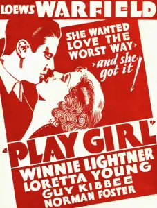 Norman Prints: PLAY-GIRL, from left on US poster art: Norman Foster, Winnie Lightner, 1932
