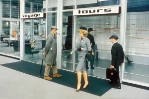 PLAYTIME, Jacques Tati (left), 1967