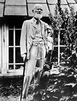 Garden Prints: Playwright George Bernard Shaw at his country home in England on the eve of his 90th birthday