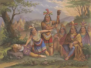 English Prints: Pocahontas saving the life of Captain John Smith in 1608