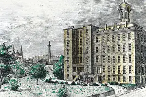 Edgar Allan 1809 1849 Prints: POE, Edgar Allan (1809-1849). Hospital in Baltimore where Poe died